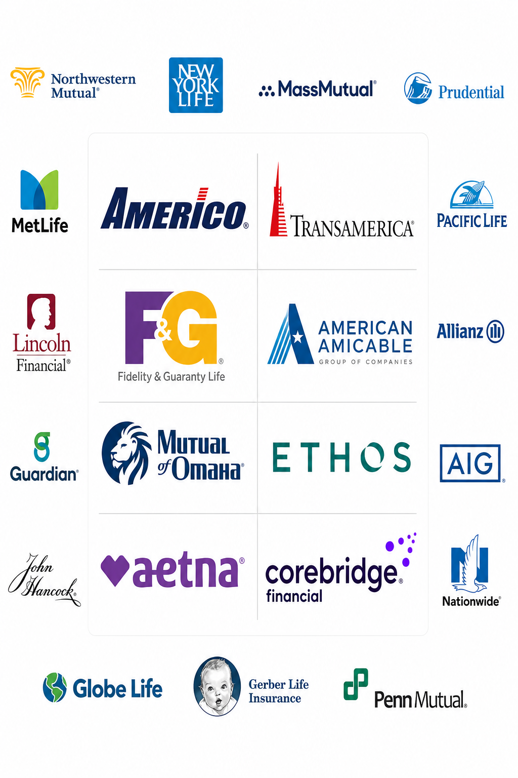 Logos de compañías aliadas de seguros